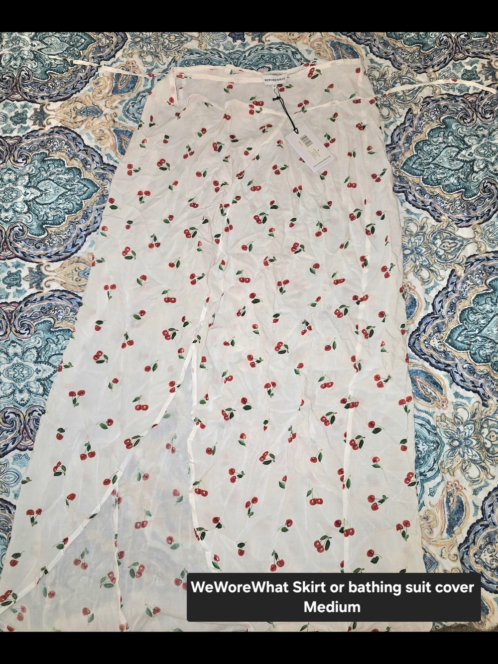 WeWoreWhat White Cherry-Print Maxi Skirt